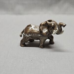 Cristiani Collezione Pewter Elephant Trinket Box With Austrian Crystals